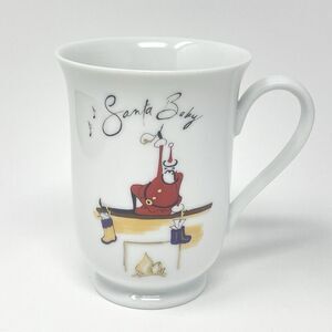 Pottery Barn Santa Baby Christmas Cocoa Coffee Mug Cup Stocking Mantle Chimney